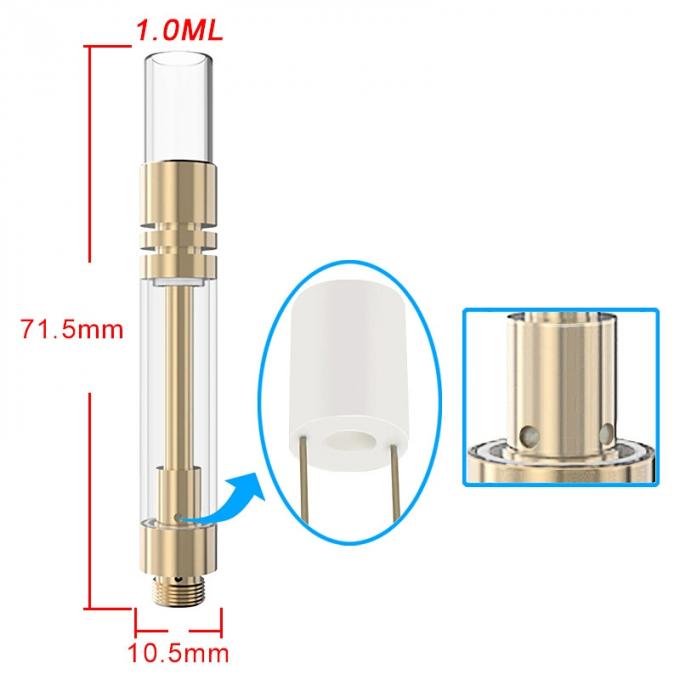 Κασέτα CBD Vape - επιστόμιο γυαλιού, ελαιότρυπα εισαγωγής 2.0mm*4